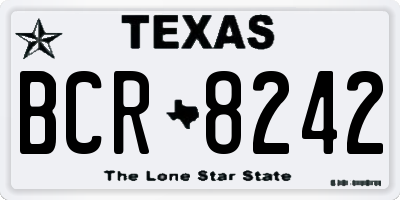 TX license plate BCR8242