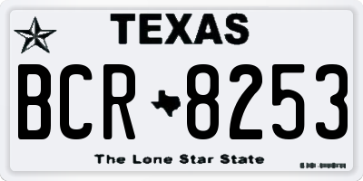 TX license plate BCR8253