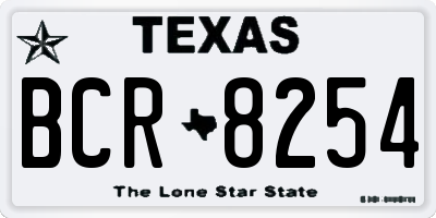 TX license plate BCR8254