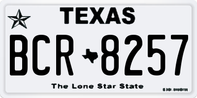 TX license plate BCR8257