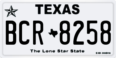 TX license plate BCR8258