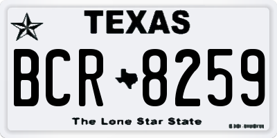 TX license plate BCR8259