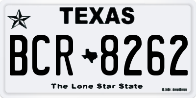 TX license plate BCR8262