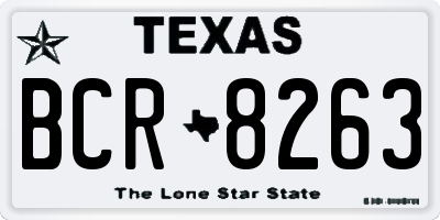 TX license plate BCR8263