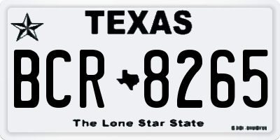 TX license plate BCR8265