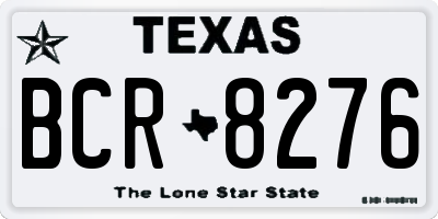 TX license plate BCR8276