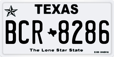 TX license plate BCR8286