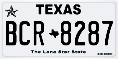 TX license plate BCR8287