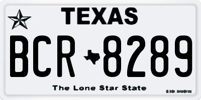 TX license plate BCR8289