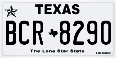 TX license plate BCR8290