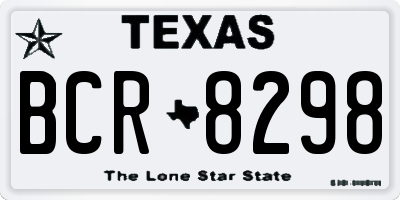 TX license plate BCR8298
