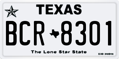 TX license plate BCR8301