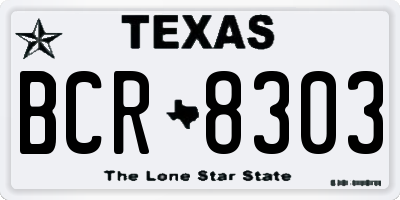 TX license plate BCR8303