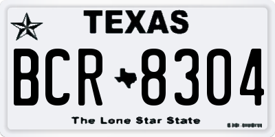 TX license plate BCR8304