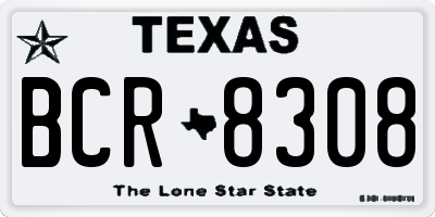 TX license plate BCR8308