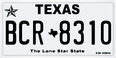 TX license plate BCR8310