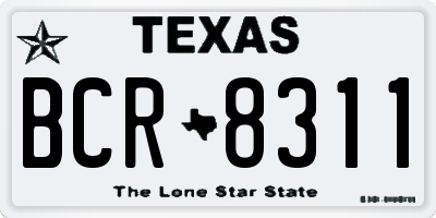 TX license plate BCR8311