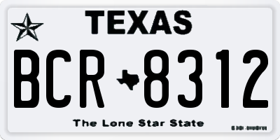 TX license plate BCR8312