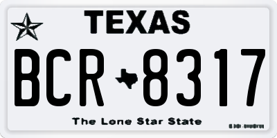 TX license plate BCR8317