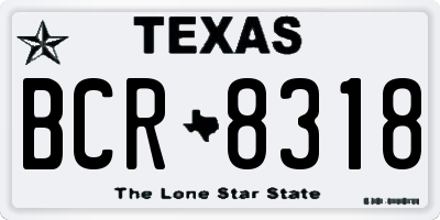 TX license plate BCR8318