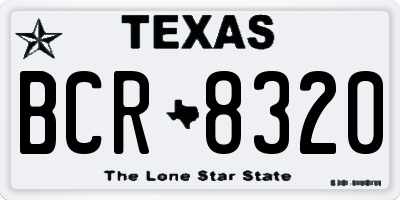 TX license plate BCR8320