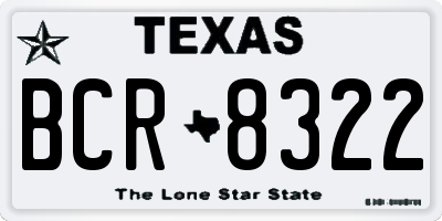 TX license plate BCR8322