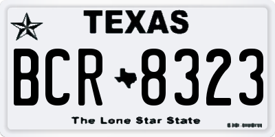 TX license plate BCR8323