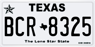 TX license plate BCR8325