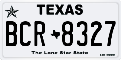 TX license plate BCR8327