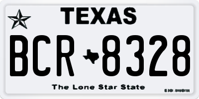 TX license plate BCR8328