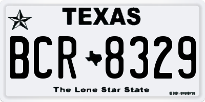 TX license plate BCR8329