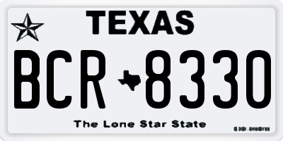 TX license plate BCR8330