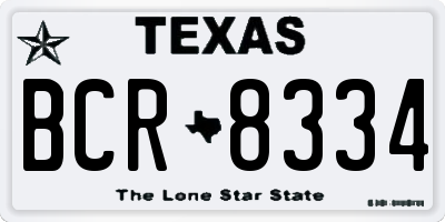 TX license plate BCR8334