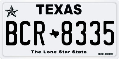 TX license plate BCR8335