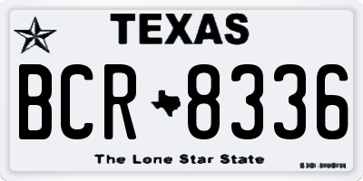TX license plate BCR8336
