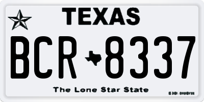 TX license plate BCR8337