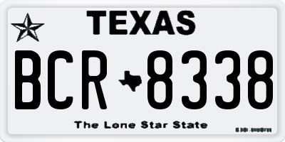 TX license plate BCR8338