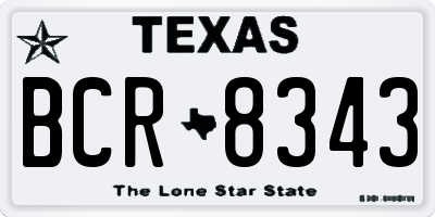 TX license plate BCR8343