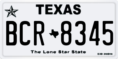 TX license plate BCR8345