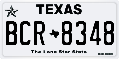 TX license plate BCR8348