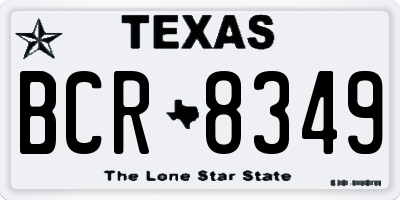TX license plate BCR8349