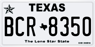 TX license plate BCR8350