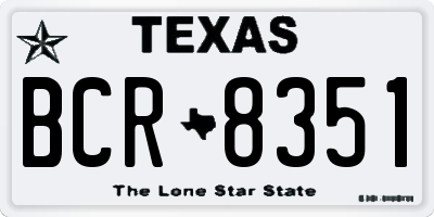 TX license plate BCR8351