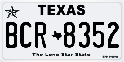 TX license plate BCR8352