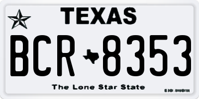 TX license plate BCR8353