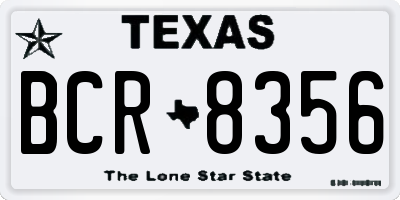 TX license plate BCR8356