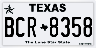 TX license plate BCR8358