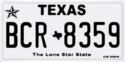 TX license plate BCR8359