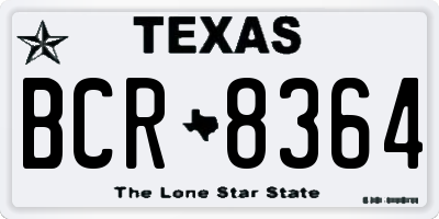 TX license plate BCR8364