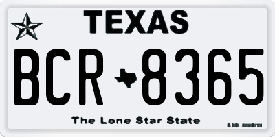 TX license plate BCR8365